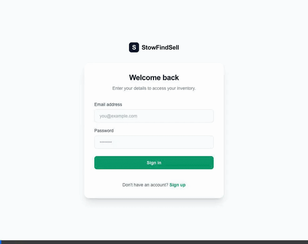 Animated walkthrough of adding items with photos and AI